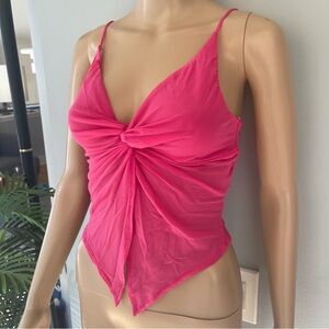Urban Outfitters Hot Pink Twist-Front Cami
